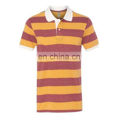 Wholesale High Quality Clothes Customized Logo Printed Embroider custom polo formal striped t shirts for men