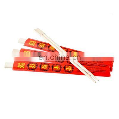 Natural Bamboo Disposable Red Chopsticks With Customized Semi Paper Sleeve