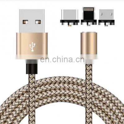 3 In 1 Magnetic USB Fast Charging magnetic data cable  for mobile phones