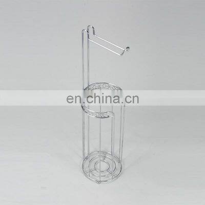 OEM Diamond Series Bathroom Metal Vertical Standing Paper Dispenser Toilet Tissue Paper Roll Storage Shelf Toilet Paper Holder photo-3