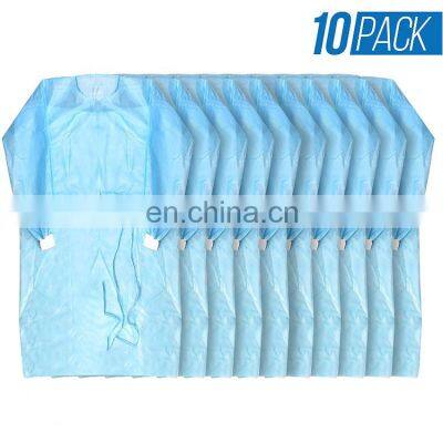 PP PE Isolation Gown Waterproof Knit Cuffs and Waist Ties LEVEL 1 LEVEL 2 Isolation Gowns