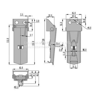 Stainless Steel Spring Loaded Safety Snap Lock Adjustable Toggle Catch Clamp Draw Latch for Case Box Door Cabinet