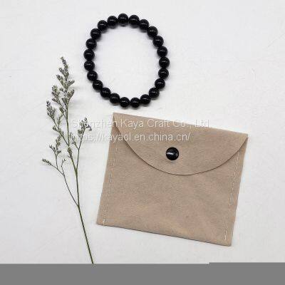 Micro Fiber Leather Jewelry Earrings Ring Necklace Drawsrting Bags Pouch photo-5