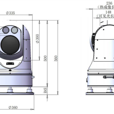 Vehicle Mounted Aluminum Alloy Stainless Steel Infrared Thermal Imaging Night Vision Gyroscope Stabilized Spherical Photoelectric Turntable System photo-2