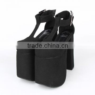 Fashion 15 cm black Suede ladies high heel shoes