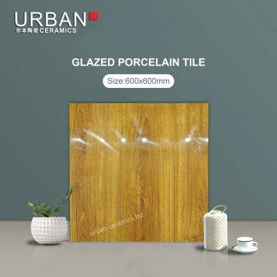 Luxury Hotel Golded 600X600mm Ceramic Non Slip Glazed Rustic Porcelain Floor Wall Tile