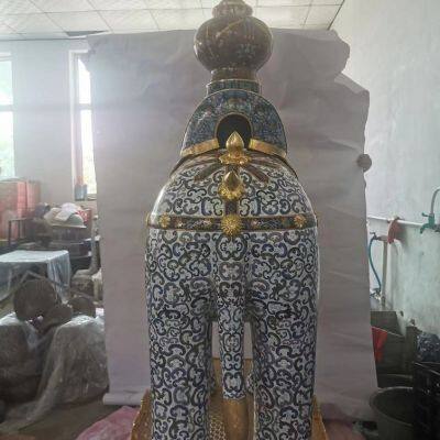 Cloisonn Factory Cloisonn Manufacturer Cloisonn Processing Cloisonn Crafts Cloisonn Manufacturer Wholesale Custom Cloisonn Copper Body Cloisonn Enamel Crafts Incense Burner, Elephant Spot photo-5
