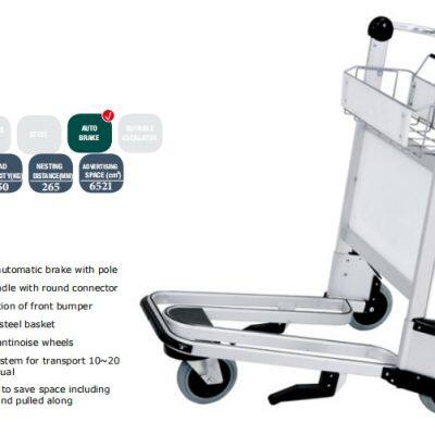 Multiple Models 3 Wheel Airport Luggage Trolley Stainless Steel Airport Cart