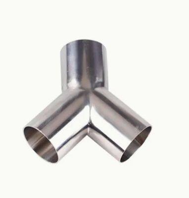 Stainless Steel Sanitary Pipe Fitting 90 Degree Double Head Y Shaped Elbow