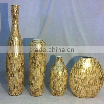 Best selling High quality gold mother of pearl inlay vase from Vietnam