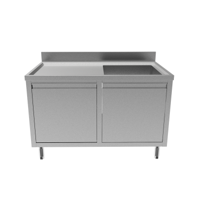 Прочный шкаф для раковины с рамой из нержавеющей стали 18 калибра для промышленного использования