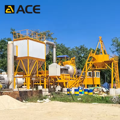 ACE Group's Compact Asphalt Mixing Plant Without A Mixing Tower Offers High Cost-Effectiveness CAP80 Model 80 T/H Capacity With Optional Fuel Types