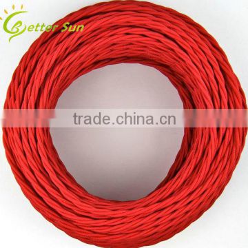 Twisted Fabric Lighting Flex Textile Electric Cable Red