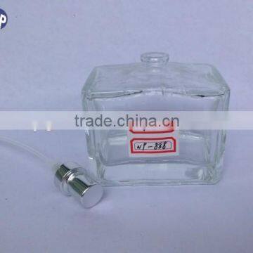 5oz square glass clear perfume bottle with pump sprayer