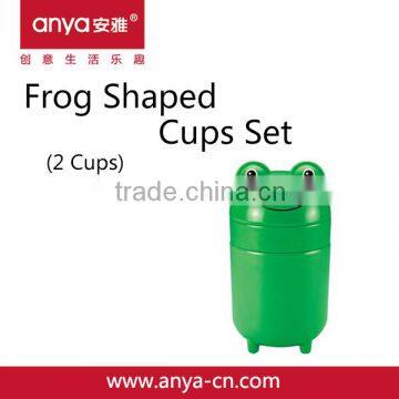 D714-D Creative Animal Frog Shaped Two-in-one Plastic Melamine Cups Set(2 Cups) Couples Cups Set