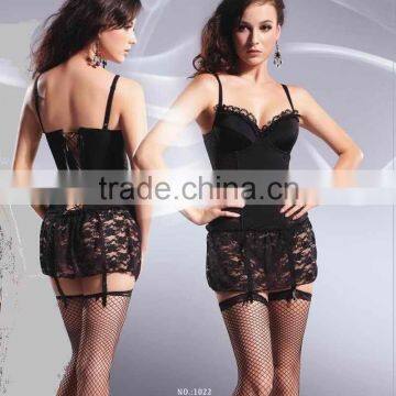 New Arrival design sexy women lace long coreslet shaper lingeries 1022