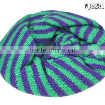 Wholesale New Winter Wool Knitted Striped Circle Loop Kids Infinity Scarf photo-6