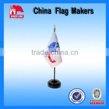 Custom Polyester Table Flags With Plastic Pole And Base