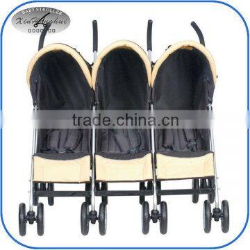 protable three seats popular cheap Triplets pram baby stroller double pram 3018TT