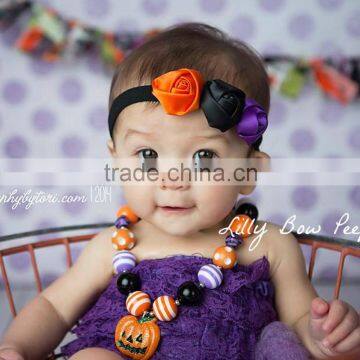 Hot-sales kids Halloween flower headband baby three flower hair band children Halloween hair accessory wh-1837