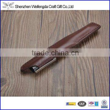 China supplier top genuine leather pen case for business man