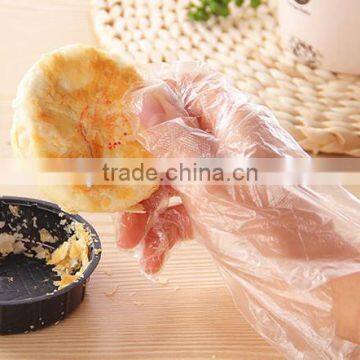 Clear disposable plastic gloves for food preparation