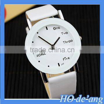 HOGIFT Watch Men hot sale pu leather strap watch