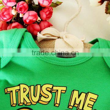 Green Summer Baby Clothing Romper Chest Printed Baby Bodysuit photo-2