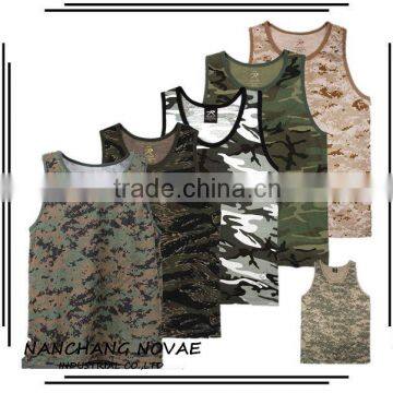 Wholesale military camouflage sleeveless shirt camo tank top