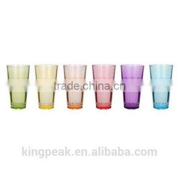 16oz Beautiful 6 Piece Fun Multi Color Drinking Glass Set Tumbler Set