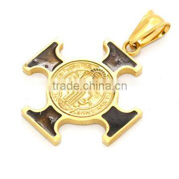 rosary catholic pendant catholic religious items stainless steel rosary 18k gold plated wholesale rosary parts