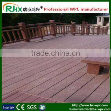 Wood plastic composite decking floor for tourist places and villa