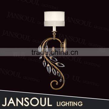 chinese wholesale shabby chic wall lamp mental flower leaf chandelier with mini white fabric lampshape