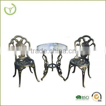 3PC Cast Iron and Alum Bristo Set,cast aluminum chair