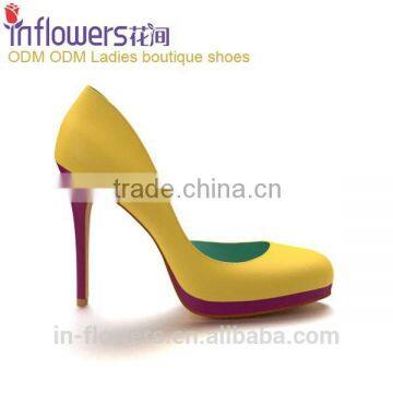 Custom design girls high heels removable heel with PU/Leather different prints