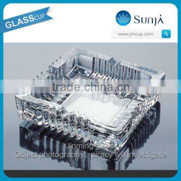 high quality clear square glass ashtray machine small sizex pressed glass ashtray