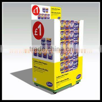 cardboard advertising display stand for food/pet food cardboard floor stand display