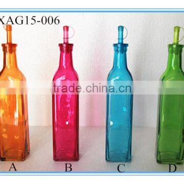 Clear or decorative olive oil glass bottle