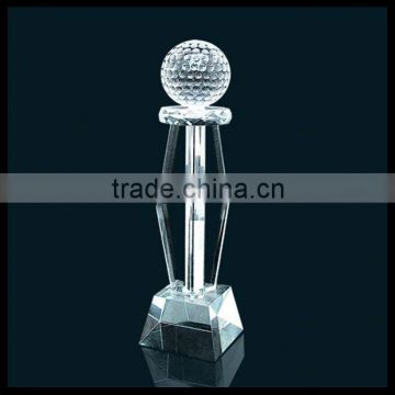 Custom golf K9 crystal trophy wholesale new design crystal trophy and awards