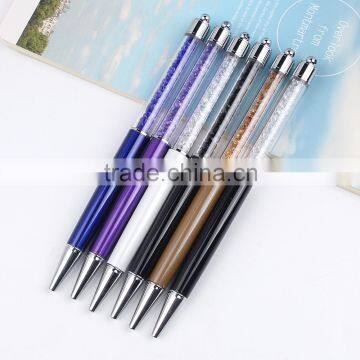 Alibaba new custom logo brand metal crystal pen for promotional office luxury gift