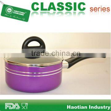 Aluminum pink non-stick saucepan,deep saucepan