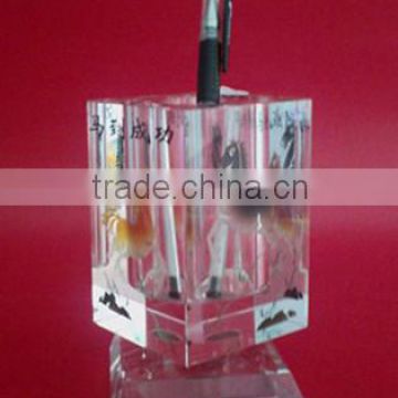 Custom Design Rotation Crystal Pen Holder Office Table Decoration