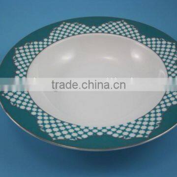 YF13124 floral print ceramic plate