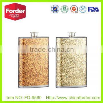 wrapped hip flask with silk logo