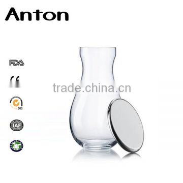 Factory different size round glass storage jars for kitchen and glass bottle with metal lid