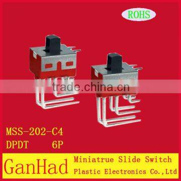 6Pin slide switch of red & miniature slide switch of AC