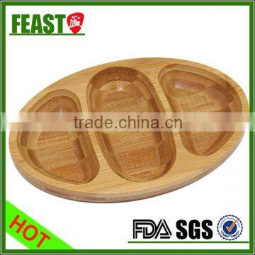 2015 New design oval bamboo food tray