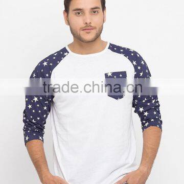 t-shirt with front pocket/printed sleave t-shirts /latest model t-shirts