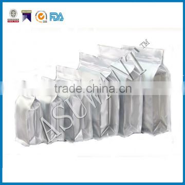 zip lock aluminium foil flat bottom tea bag