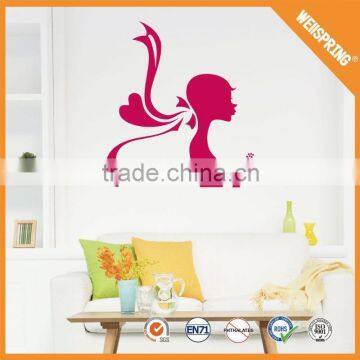 Wholesale elegant glossy 3d glitter cartoon pvc wall sticker